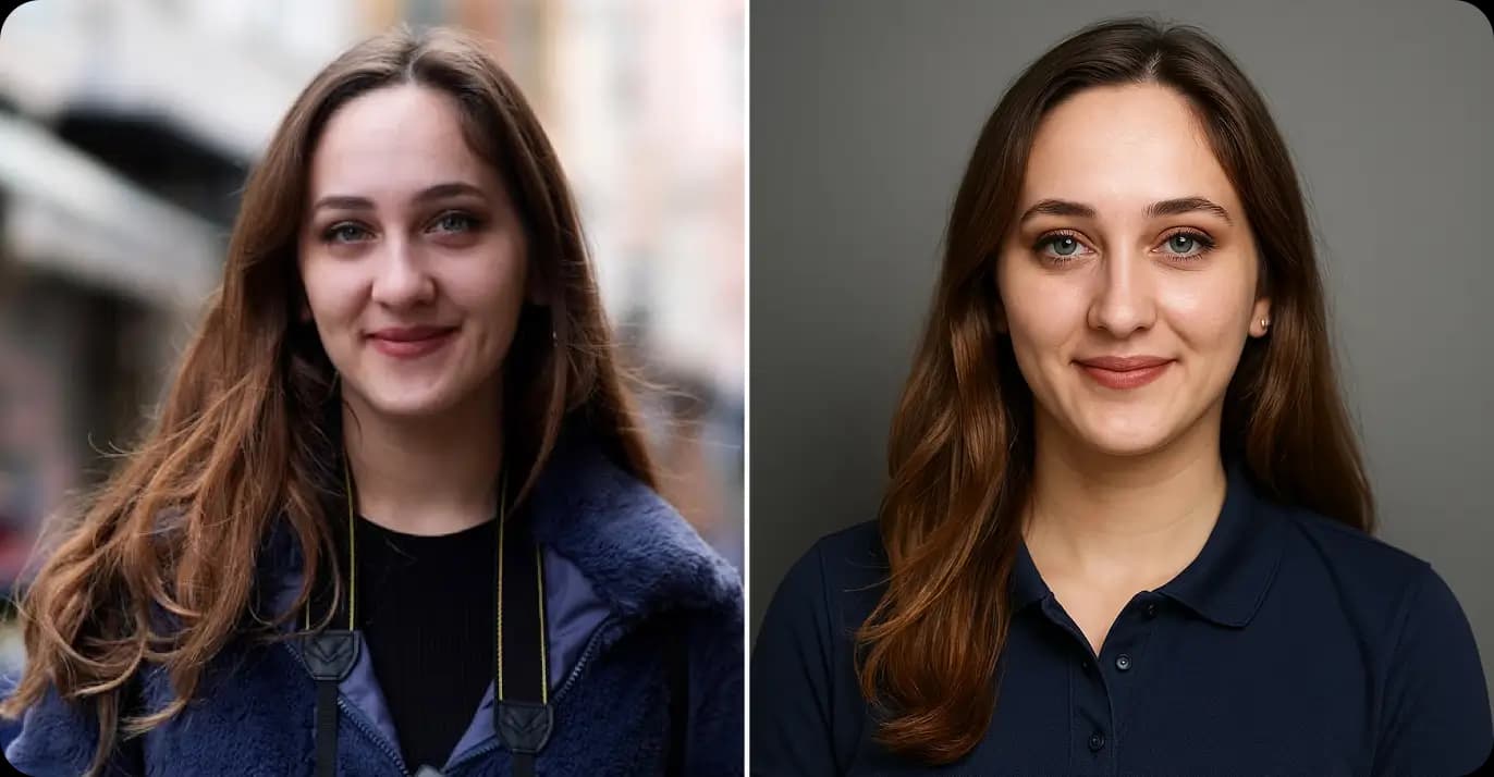 Casual Headshots - Free AI Casual Professional Headshots & Casual Corporate Headshots Generator - Before and After