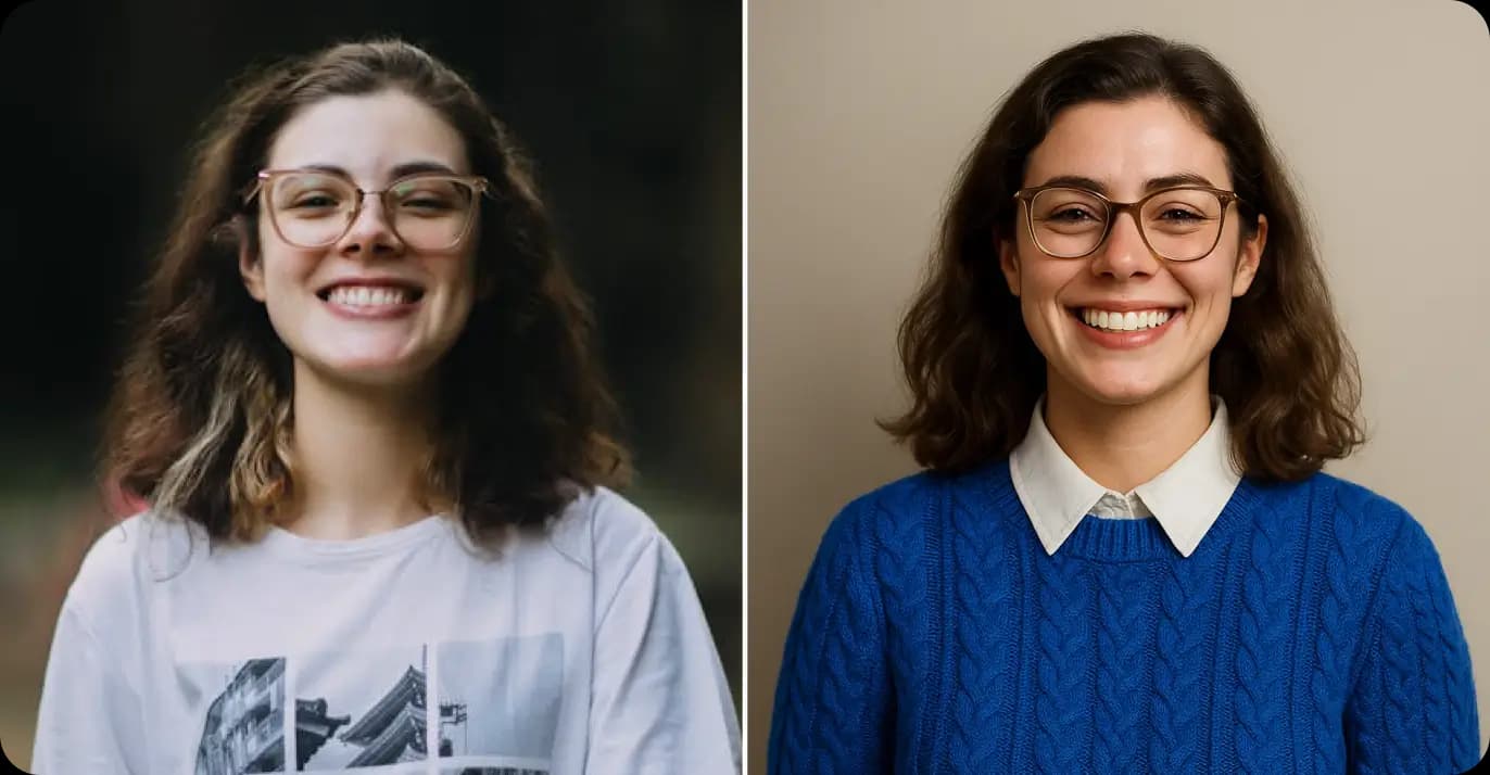 Casual Headshots - Free AI Casual Headshot, Business Casual Headshots & Casual Headshot Outfits Generator - Before and After