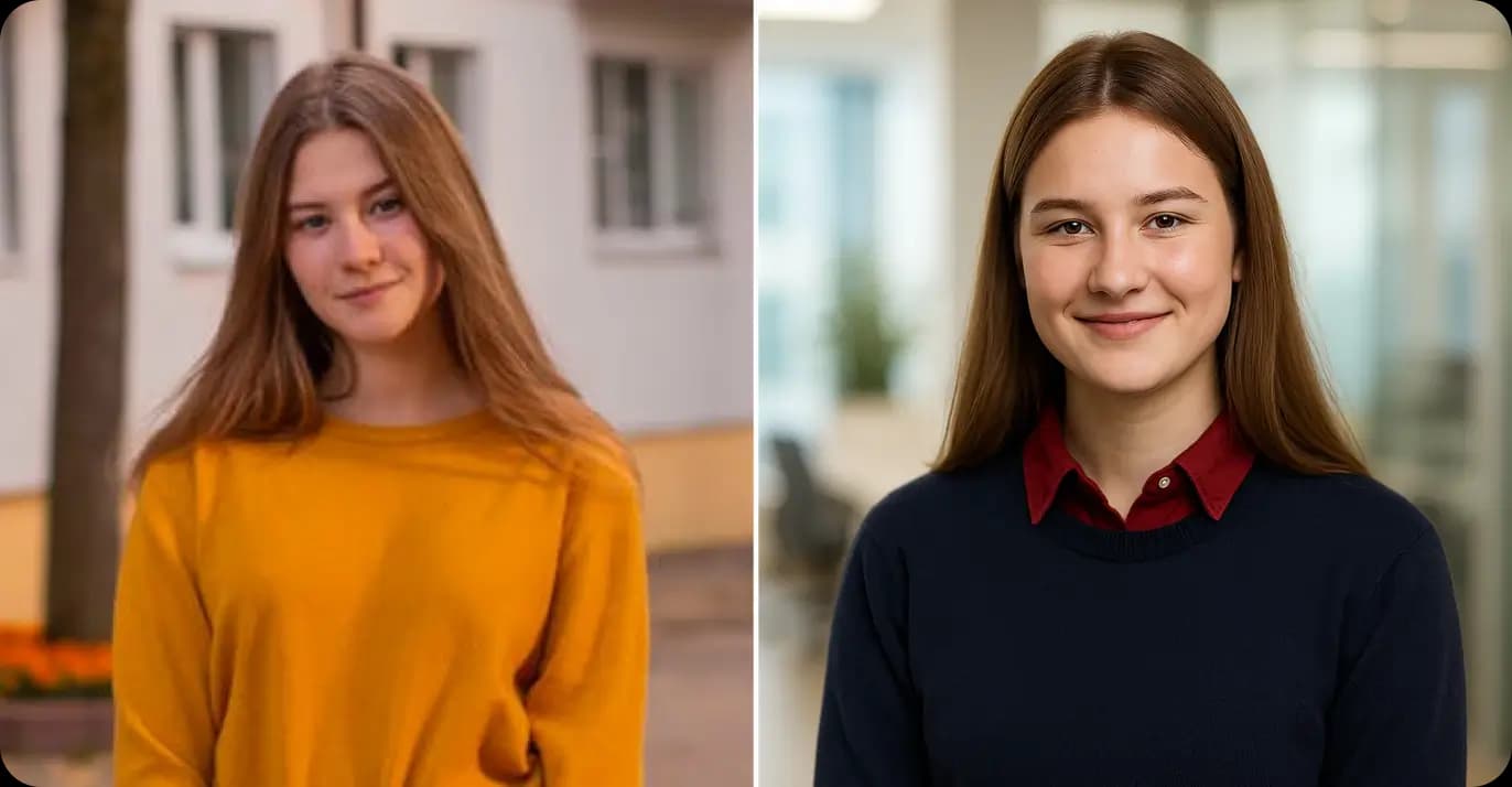 Professional Headshots - AI Professional Headshot Generator & Business Headshots Maker - Before and After