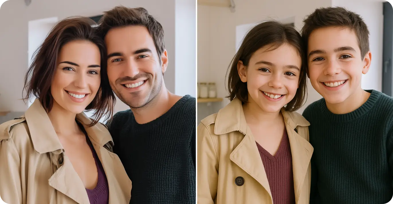 AI younger filter transformation - make photo look younger example - before