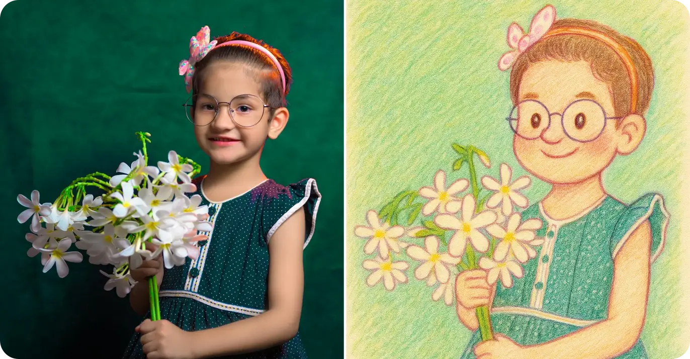 Turn photo into sketch - AI pencil sketch filter transformation - before