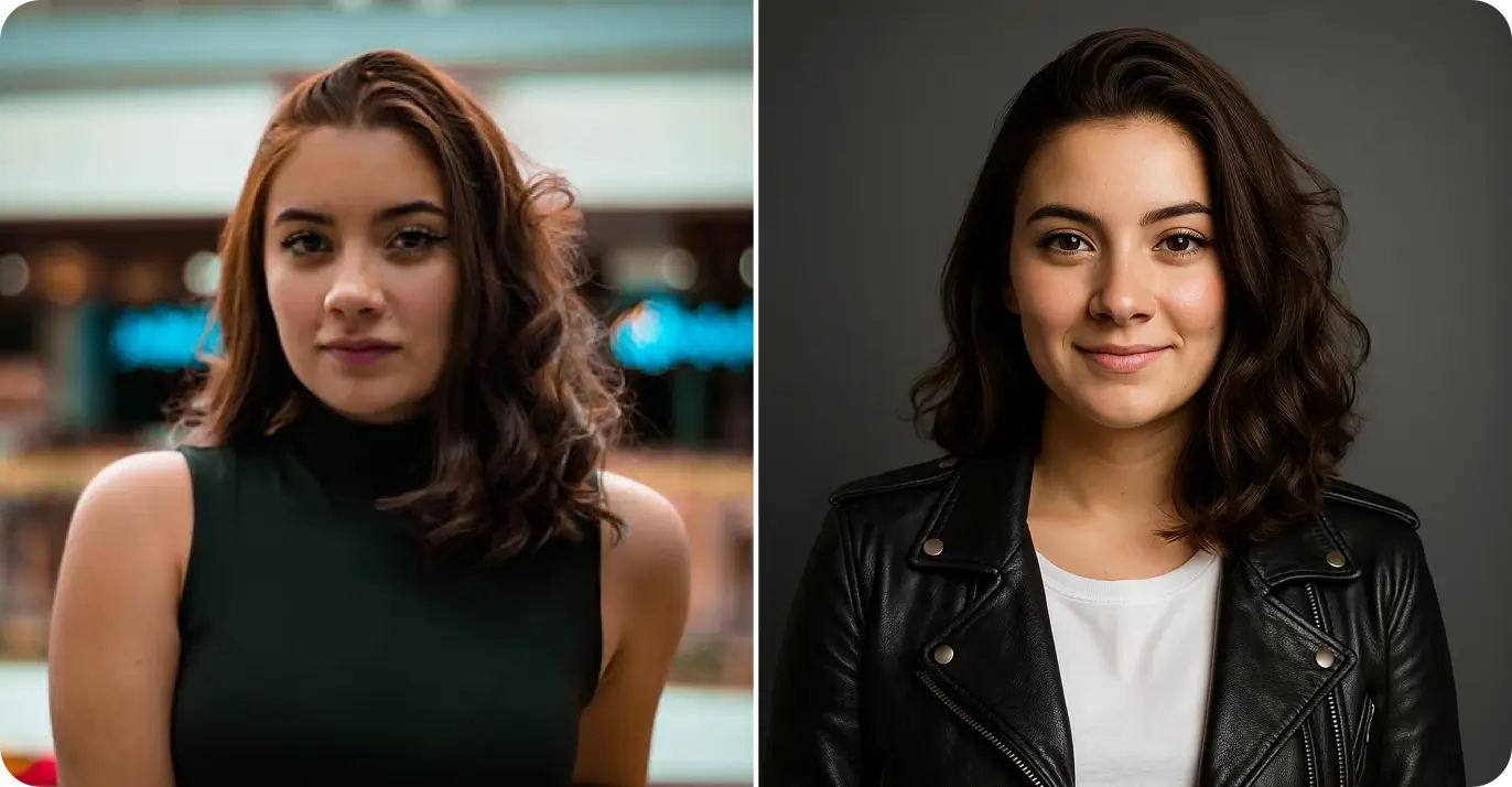 Portrait Filter Classic Black Leather Jacket Edgy