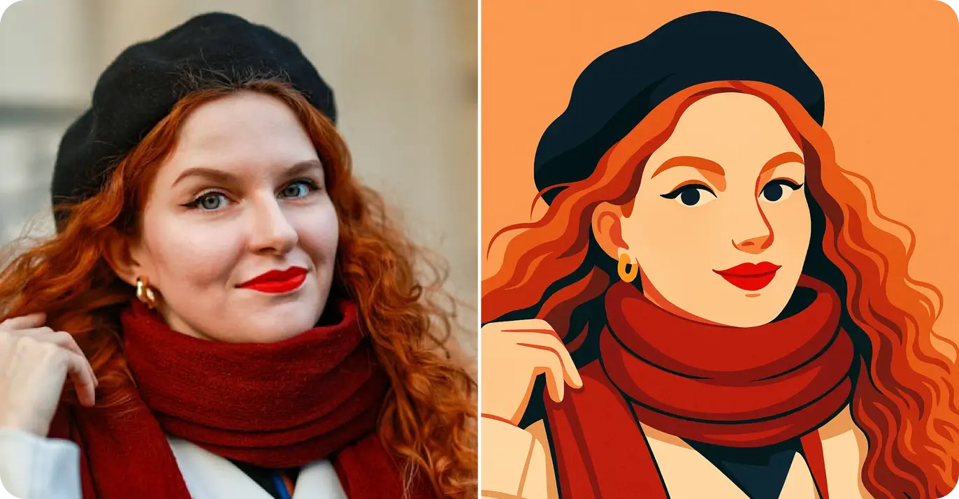 Minimalist portrait and simple portrait photography - AI transformation - before